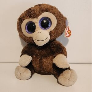 8” Ty Monkey Coconut Plush Stuffed Animal with Bio tag